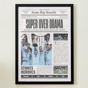 England 2019 Cricket World Cup Winners, Champions, Front Page Newspaper, Memorabilia, Cricket