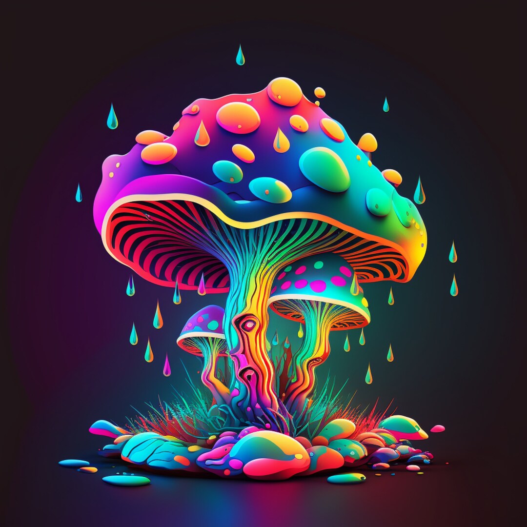 Trippy Mushroom Art - Etsy