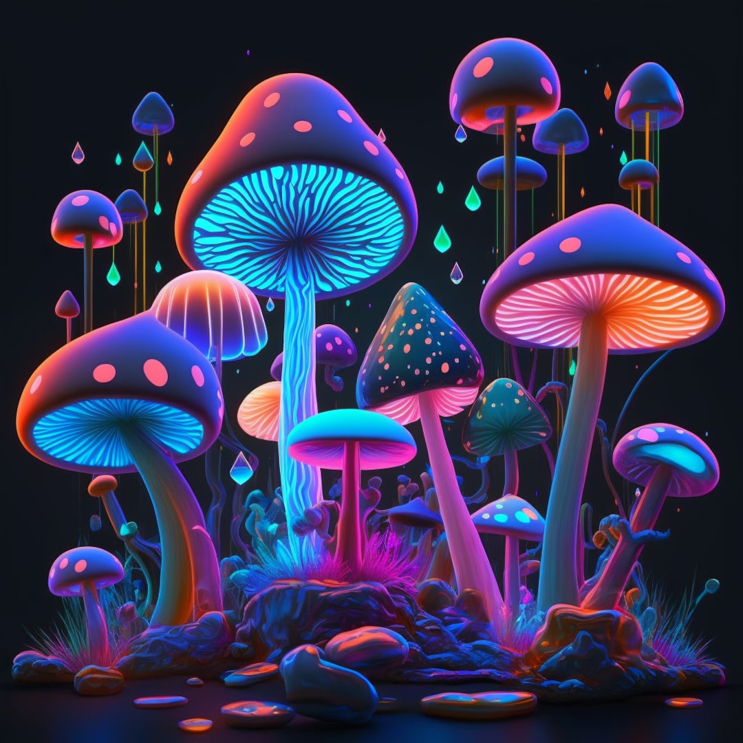 Digital Mushroom Art Etsy