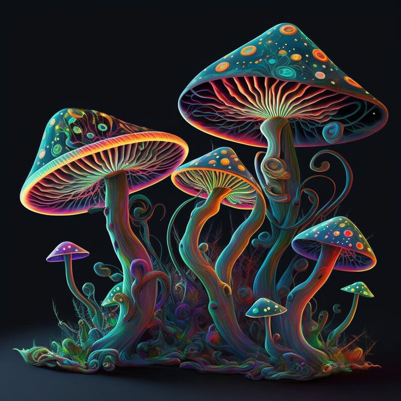 Psychedelic Mushroom Art Etsy