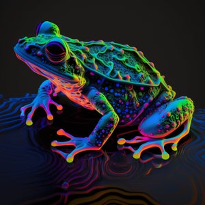 Trippy Neon Frogger