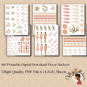 Earth toned botanical sticker kit