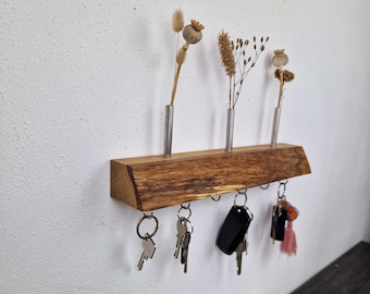 Porte-clés avec bordure en bois local (chêne, noyer ou érable)