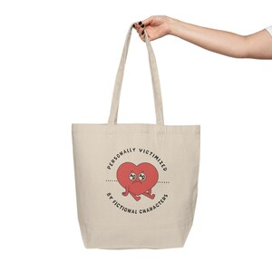 Personally Victimized by Fictional Characters Large Canvas Tote Bag