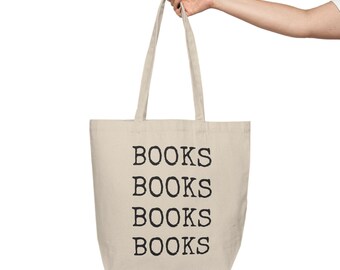 Books Books Books Books Canvas Tote Bag for bookworms