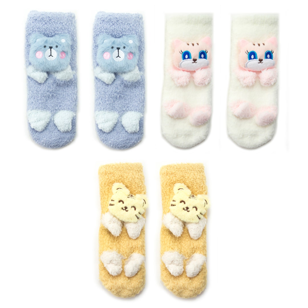 3 Pairs of Warm Fleece Thermal Kids Socks for Ages 49 Etsy