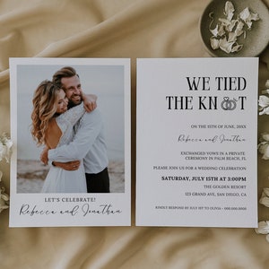 Elopement Announcement Card, We Got Married Announcement, Happily Ever After Party, We Eloped Reception Invitation, Elopement Party, Canva