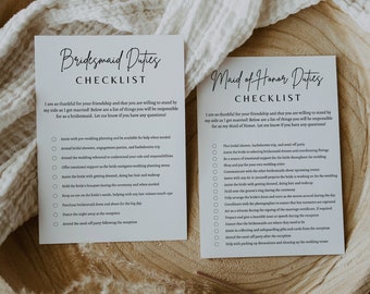 Maid of Honor Checklist, Bridesmaid Duties Checklist, Bridesmaid Info Card, Maid of Honor Checklist, Bridesmaid What to Expect