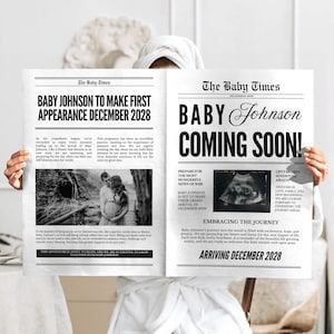 Newspaper Baby Announcement Newspaper Pregnancy Announcement New Baby Newspaper Announcement New Baby Pregnancy Newspaper Baby Coming Soon