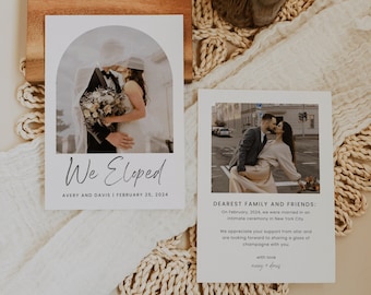 Boho Elopement Announcement Photo Card (Digital Download)