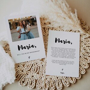 Bridesmaid Invitation & Proposal Template | Bridesmaid Box Set Printable | DIY Ask Bridesmaid Card and Gift Info
