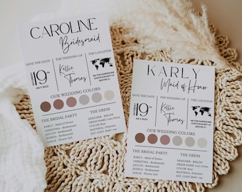 Bridesmaid Proposal Card Template: Bridal Party Info (Digital Download)