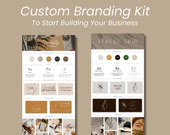 Aangepaste canva-brandingkit: logo, visitekaartje en moodboard