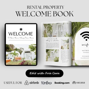 Customizable Airbnb Welcome Book Template | 27 Pages | Canva-Ready for Hosts | Includes House Rules, Local Tips, and More | US Letter & A4