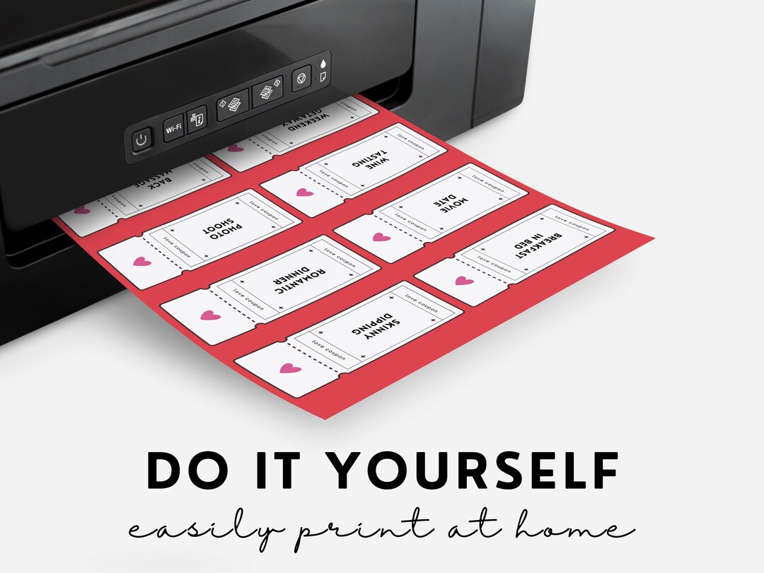Valentines Coupons, Love Coupon for Wife, Printable Love Coupon Voucher ...