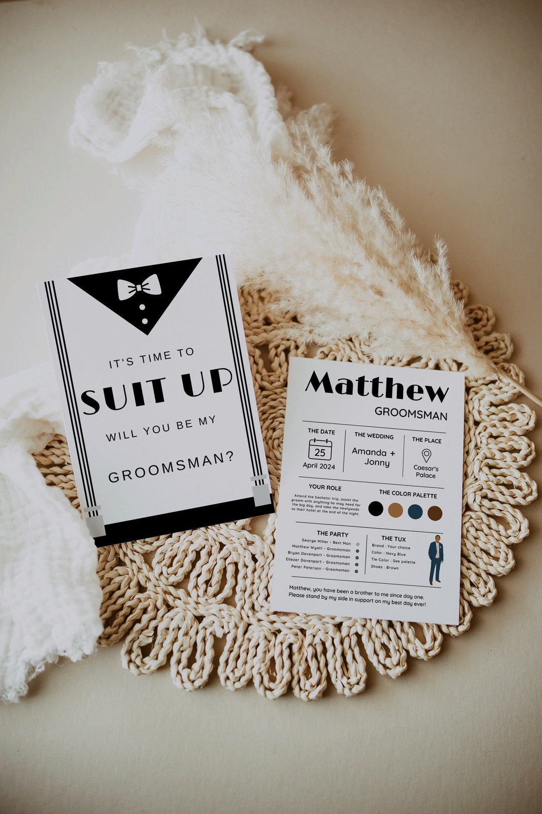 Groomsman Invitation, Suit up Card, Groomsmen Invitations, Groomsmens