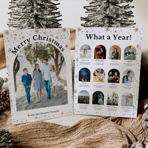 Year in Review Christmas Card What a Year Arch Christmas Card Family Holiday Card Collage Family Year in Review What a Year Monthly Photo