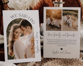 Photo Elopement Announcement Card: Customizable Canva Template (Digital Download)