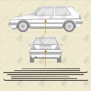 Fits VW Mk2 Golf GTI - 3dr Swage Line Stripe Decals - Vinyl Foil Stickers *NEW*