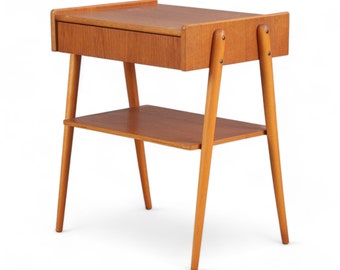 Vintage teak bedside table - Mid-Century piece of furniture from Carlströms & Co. furniture factory, 20th century