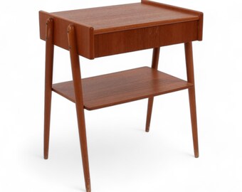 1x Bedside table Vintage Mid Century Teak wood, Made in Sweden 1950-1960