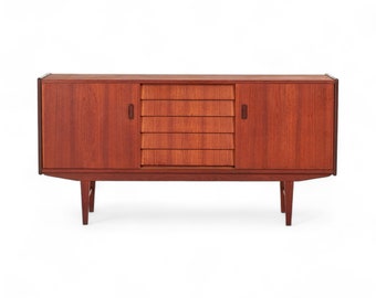 Vintage Teak Sideboard - Mid-Century Möbelstück, 1950/60er Jahre, mit Schiebetüren und 5 Schubladen