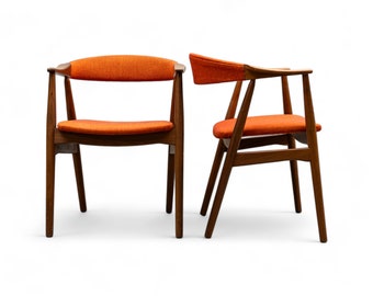 Chaises de salon Thomas Harlev 4x noyer Mid Century