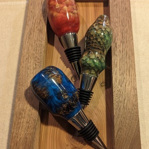 Handmade Wood and Epoxy Wine Bottle Stoppers