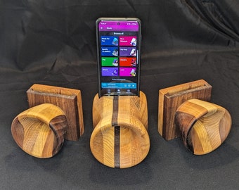 Handgefertigter Holzpassiv-Verstärker für Smartphone, Holztelefon-Lautsprecher