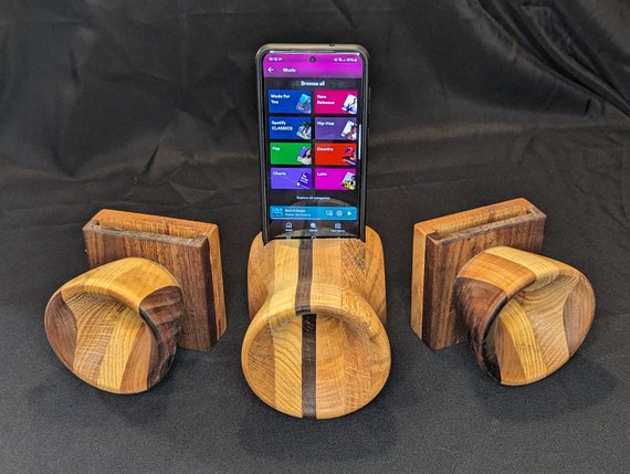 iPhone用 手作り 木製 パッシブスピーカー スマートフォン用手作り木製