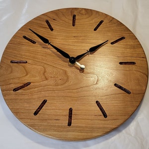 Solid Wood Wall Clock, Black Walnut, Cherry, Oak, Modern Clock, Minimalistic Clock