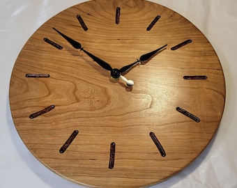 Handmade Solid Wood Wall Clock, Modern Minimalist Design