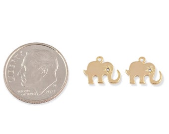 14k Gold Filled elephant charms 10x18mm 1420 14/20 Gold Filled - 2pcs