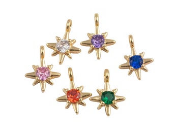 14k Gold Filled birthstone charms star 1420 14/20 Gold Filled 9x12mm