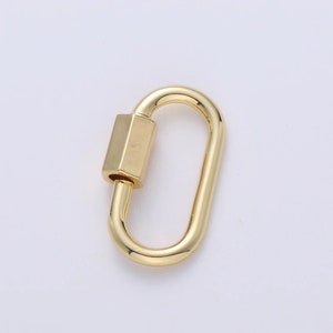 14K GF Carabiner Screw Clasp, Screw Clasp Oval , Interlocking Oval Clasp, Oval Shaped Clasps, Gold, Silver For Bracelet Necklace supp-707 image 1