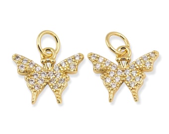 14k Gold Filled charms butterfly butterflies 10x14mm 1420 14/20 Gold Filled - 4 pcs