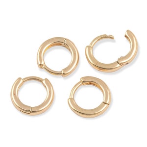 14k Gold filled hoop earrings findings huggies 10mm 12mm 1420 14/20 gold filled - 4pcs