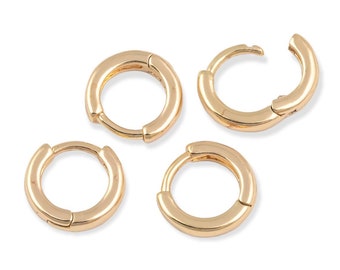 14k Gold filled hoop earrings findings huggies 10mm 12mm 1420 14/20 gold filled - 4pcs