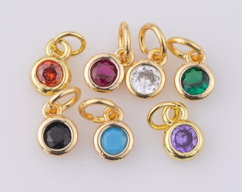 14k Gold Filled birthstone charms made in USA 1420 14/20 Gold Filled 4mm Small Round