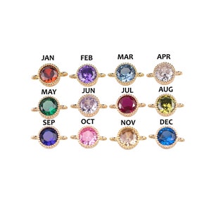 Full Set Birthstone Connectors Charms made in USA 1420 14/20 Gold Filled 7mm