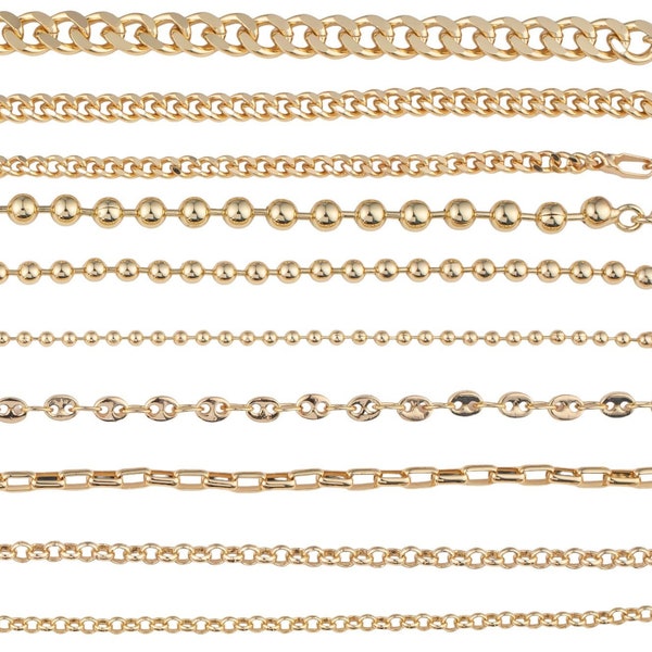 14k Gold Filled Necklace Cuban Curb Ball Rolo Singapore Rectangle 1420 14/20 Gold Filled 16" Long