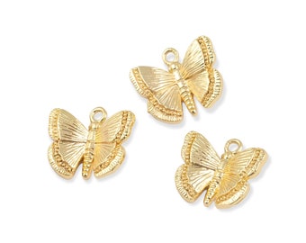 14k Gold Filled butterfly charms 10mm 1420 14/20 Gold Filled - 4pcs