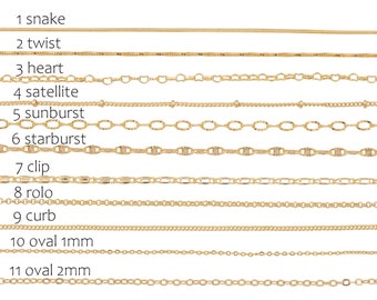 14k Gold Filled Necklace Cuban Curb Rolo Singapore Clip Sunburst Heart Oval 1420 14/20 Gold Filled 16" Long