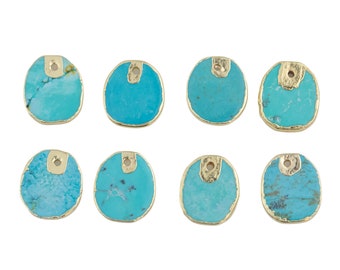 14k Gold Filled Turquoise Charm Charms 1420 14/20 Gold Filled about 12x15mm