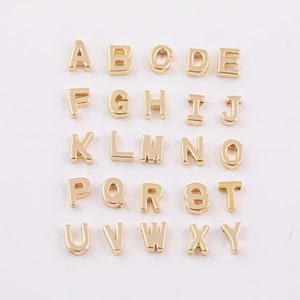 14k Gold Filled letters alphabet abc letter beads side drilled approx 5x6mm 1420 14/20 Gold Filled - 1pc