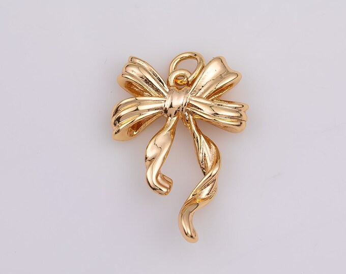 Silver Mini Ribbon Charm Necklace AC0018