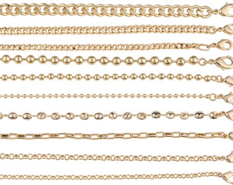 14k Gold Filled Necklace Cuban Curb Ball Rolo Singapore Rectangle 1420 14/20 Gold Filled 16" Long