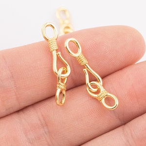 14k Gold Filled lobster hook and eye closure clasps toggle toggles clasp closure 5x27mm 1420 14/20 Gold Filled - 6pcs