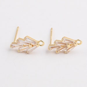 14k Gold Filled earring findings cactus with loop at bottom 19x7mm  1420 14/20 Gold Filled - 2pcs