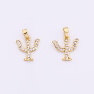 PSI griechischer Buchstabe Anhänger 12 x 13 mm 18K Gold Fill für Charm Bar Armbänder und Ketten Weißgold Silber Pave CZ Minimalist Charms